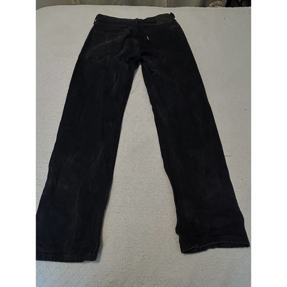 Levis 501 Jeans Mens Size 34 X 34 Black Label Straight Leg Dark Blue 32 X 31 1/2 - Picture 15 of 16
